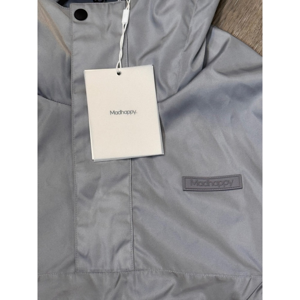 Madhappy‎ Lightweight Anorak Hoodie Pullover Jacket Grey Nylon Windbreaker Small - Picture 11 of 11